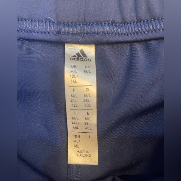 Adidas Blue and Orange Bike Shorts with Elastic Waistband - Picture 3 of 5